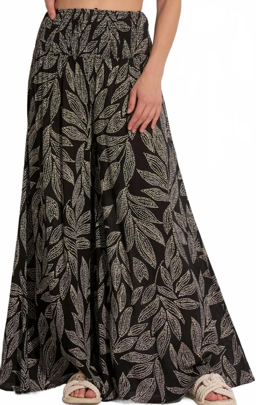 NEW ELAN cartagena palazzo pants in black multi